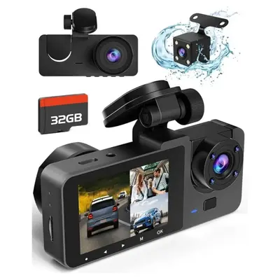 Dash Cam For Cars Front & Inside, Dash Cam, 1 Count 4K Full HD Car DVR with Dual Lens, Camera Video Recorder for Car with Nig...