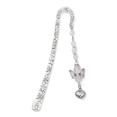 Angel Acrylic & Alloy Heart Charm Bookmarks