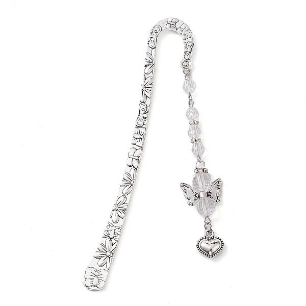 Angel Acrylic & Alloy Heart Charm Bookmarks