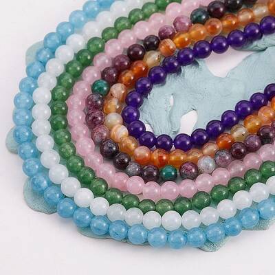 7 Strands 7 Style Natural Malaysia Jade & White Jade & Carnelian Beads Strands