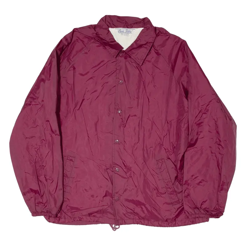 MENS STORE Coach Jacket Maroon 90s Mens L