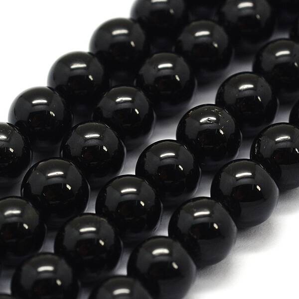 Natural Black Tourmaline Beads Strands