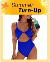 Blooming Jelly Womens One Piece Swimsuit Tummy Control Bathing Suit Sexy Flattering Cheeky High Cut Out Cute Ladies Swimwear ...