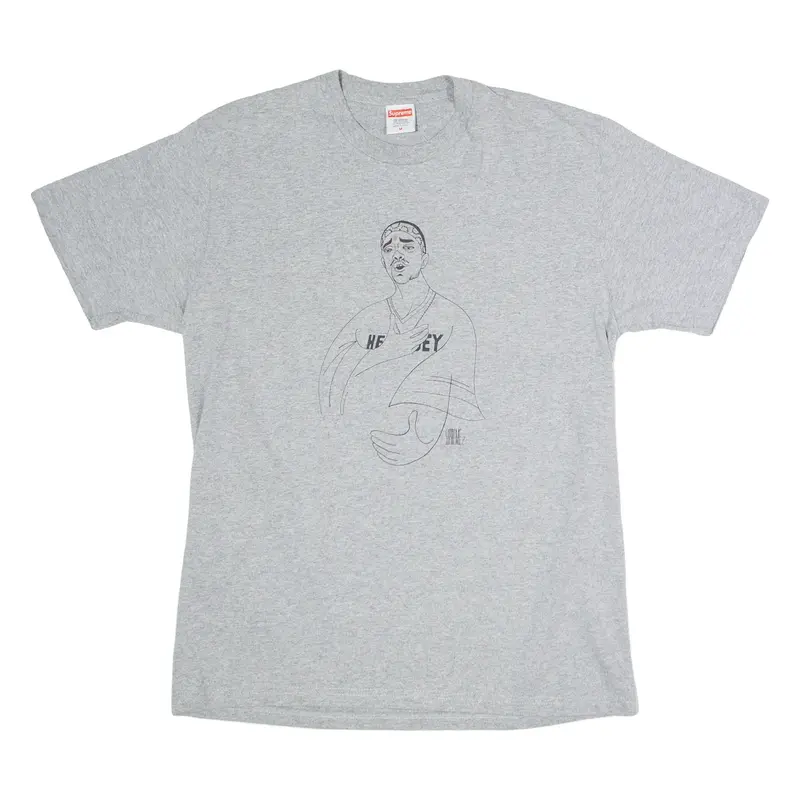 SUPREME Mens T-Shirt Grey USA Crew Neck M
