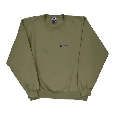 Champion Sweatshirt - XL Khaki Cotton Blend
