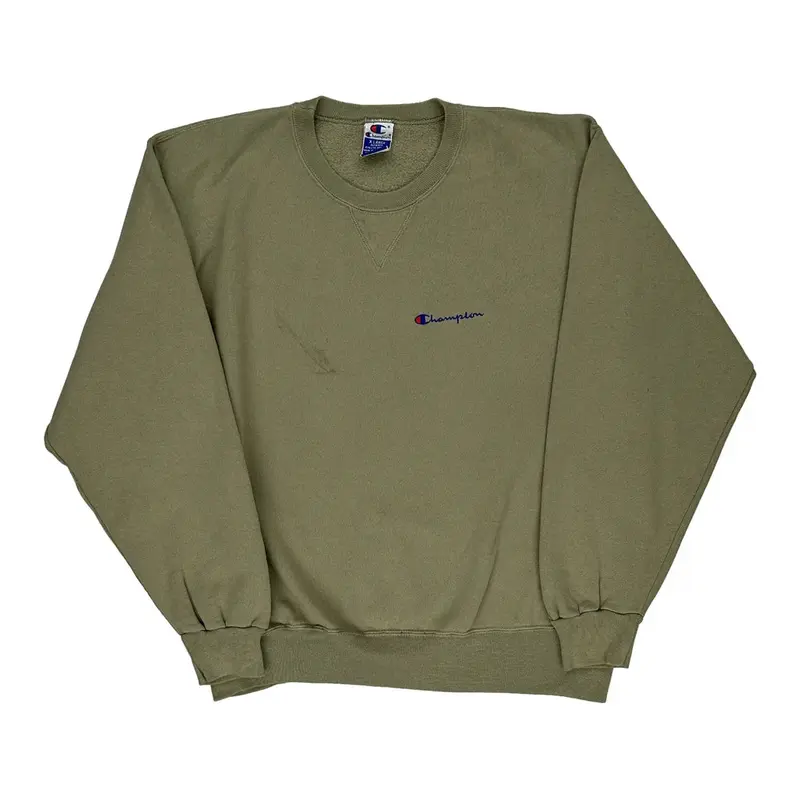 Champion Sweatshirt - XL Khaki Cotton Blend