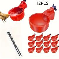 Automatic Chicken Water Dispenser, 12pcs/set Durable Self Stop Feeder, Suitable for Chicken Farms, Easy To Install, Suitable ...
