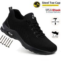 Work Sneakers Steel Toe Shoes Men Safety Shoes Puncture-Proof Work Shoes Boots Fashion Indestructible Footwear Security