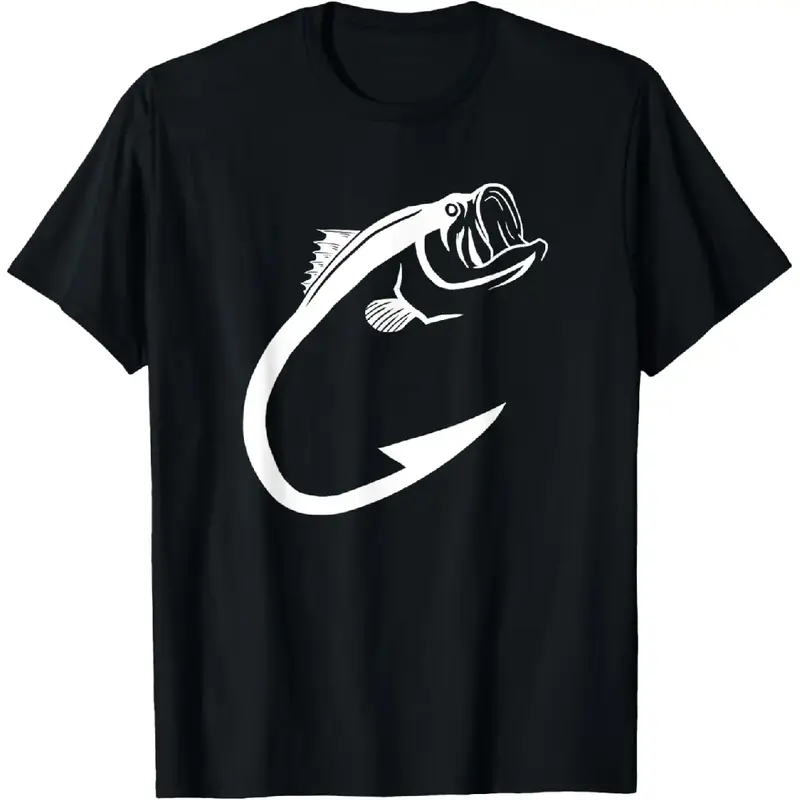 [100% Cotton] Fish Hook Minimal Art Cool Fishing Lover Art Lover Gift T-Shirt