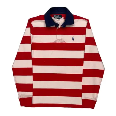 Polo By Ralph Lauren Striped Polo Shirt - Medium Red Cotton | Size: medium
