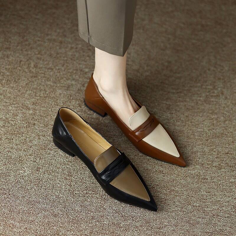 CHIKO Elia Pointy Toe Block Heels Loafers Shoes
