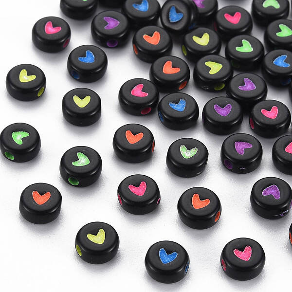 Opaque Black Acrylic Beads