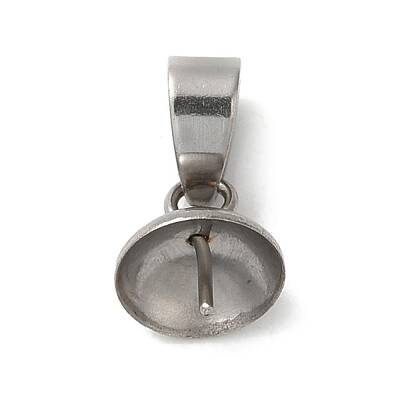 304 Stainless Steel Cup Pearl Peg Bails Pin Pendants