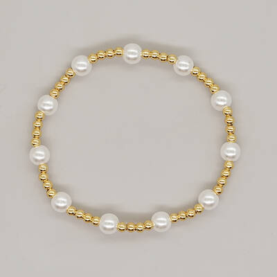 Natural Pearl Beaded Stretch Bracelets for Women
