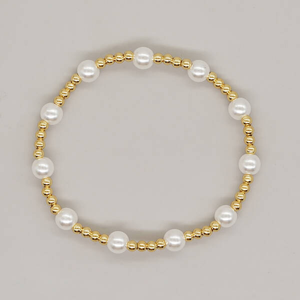 Natural Pearl Beaded Stretch Bracelets for Women