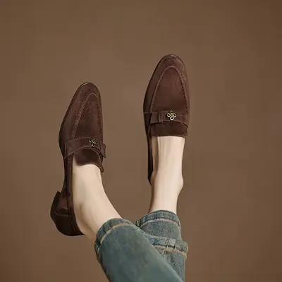 CHIKO Bem Round Toe Block Heels Loafers Shoes