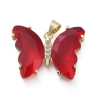 Brass Micro Pave Clear Cubic Zirconia Pendants