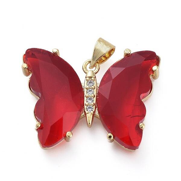 Brass Micro Pave Clear Cubic Zirconia Pendants