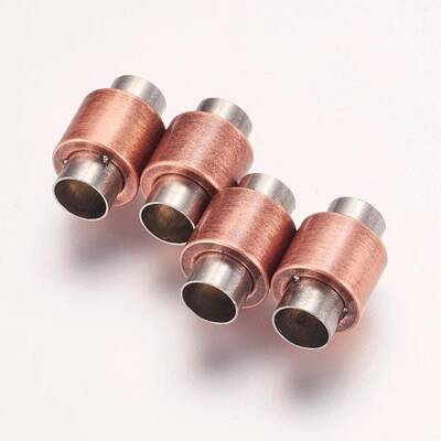 304 Stainless Steel Magnetic Clasps with Glue-in Ends