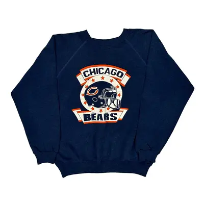 Made In Usa Chicago Bears Hanes Nfl Sweatshirt - Large Navy Cotton Blend