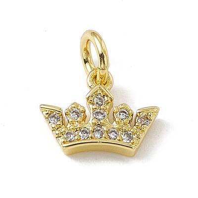 Brass Micro Pave Cubic Zirconia Charm