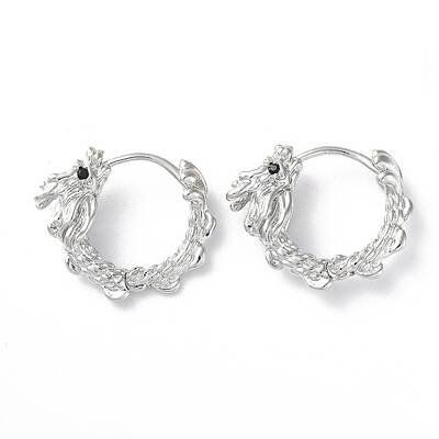Brass Micro Pave Cubic Zirconia Hoop Earrings