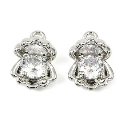 Brass Micro Pave Cubic Zirconia Pendants