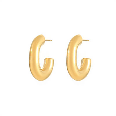 304 Stainless Steel Ring Stud Earrings
