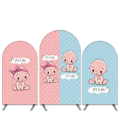 Aperturee Pink Blue Little Baby Theme Gender Reveal Arch Backdrop Kit | Diy Chiara Backdrop Cover | Wall Backdrop Diy | Custo...