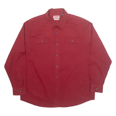 WRANGLER Mens Plain Shirt Red Long Sleeve XL