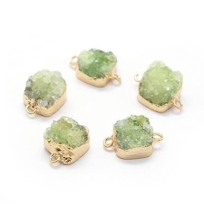 Natural Druzy Quartz Links connectors