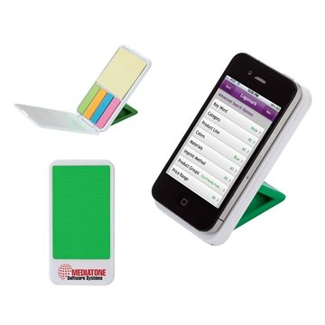 50 Custom Mobile Device Stand with Sticky Notes - Silicone Pad