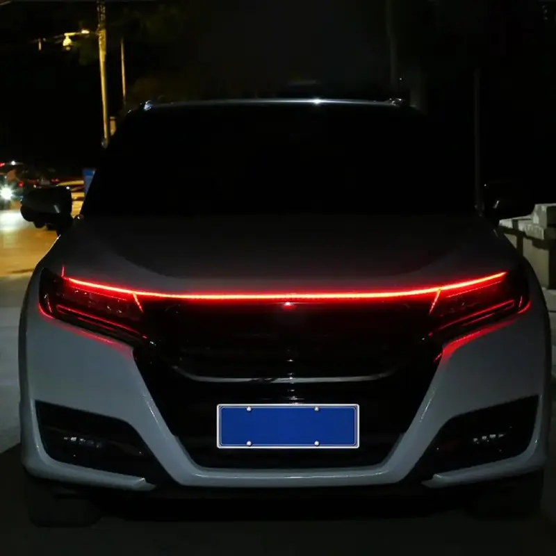 Summer LED Daytime Running Light for Car, Car Hood Flexible LED Light Strip, Waterproof Car Hood Strip Light, Car Decorative ...