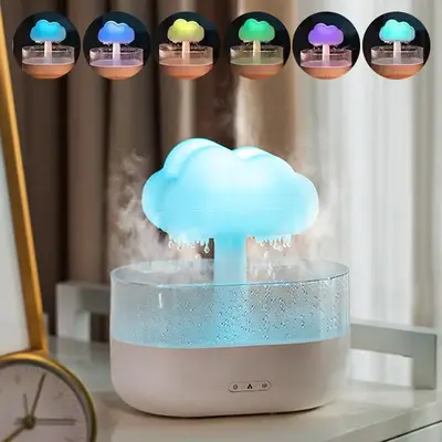 Cloud Shaped Raindrop Aroma Diffuser for Summer, Desk Air Humidifiers with Colorful Night Light, Humidifier Flavored Air, El...
