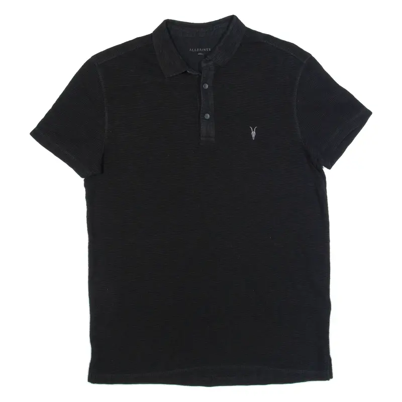 ALL SAINTS Mens Polo Shirt Black S