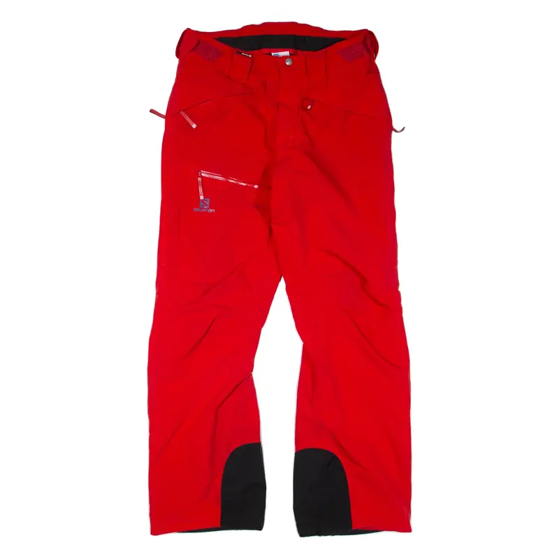 SALOMON Fleece Lined Mens Trousers Red Relaxed Bootcut W33 L31