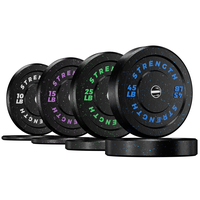 Bearbro 10/15/25/35/45LB Olympic Bumper Plates, High-Bounce Olympic Weight Plates with Colored Fleck-Rubber Weights Plates fo...