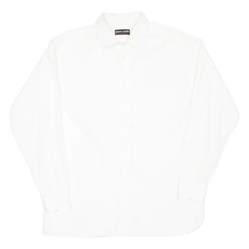 PIERRE CARDIN Mens Plain Shirt White Long Sleeve XL