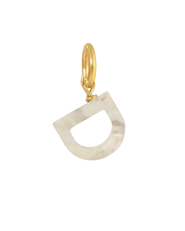 MOP Letter Charm | Metal Color: Gold | Letter: D