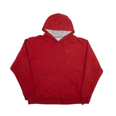 CHAMPION Hoodie Red Pullover Mens L