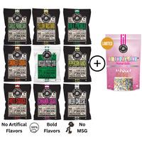 Pretzel Sampler Pack - 9 bags  + BIRTHDAY CAKE PRETZEL STICKS - Pop Daddy Snacks