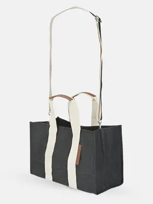 Boxy Tote Mini With Detachable Crossbody Strap | Color: Ebony