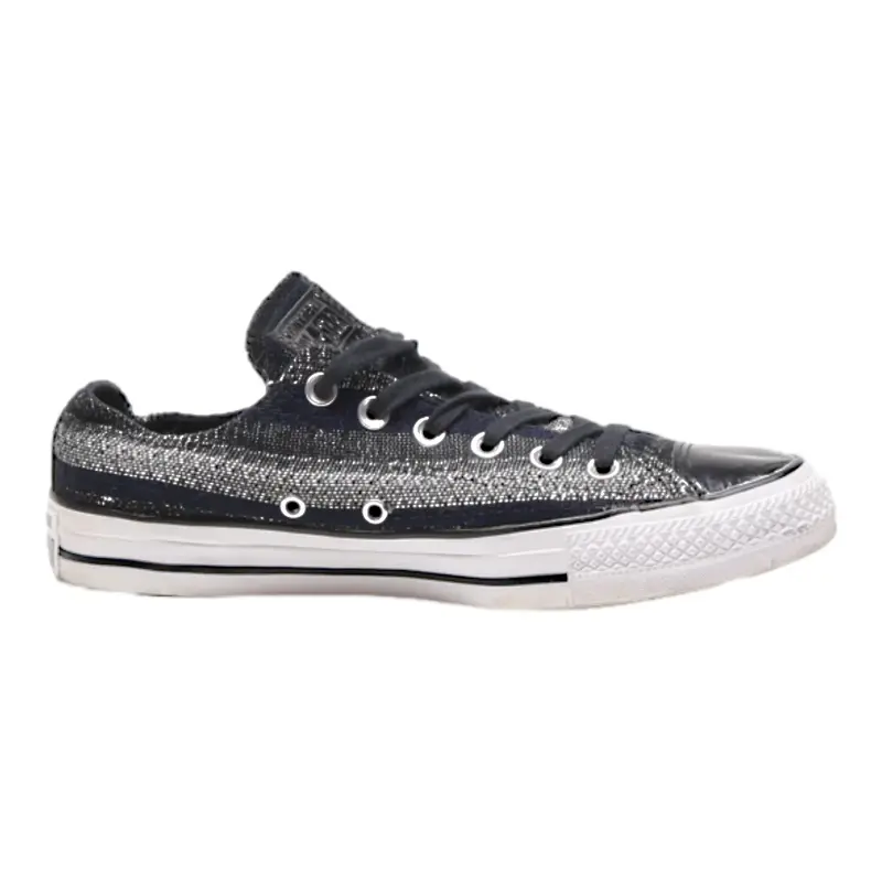 CONVERSE Low Top Trainers Black Canvas Womens UK 6