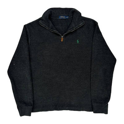Polo By Ralph Lauren 1/4 Zip - Medium Grey Cotton Blend