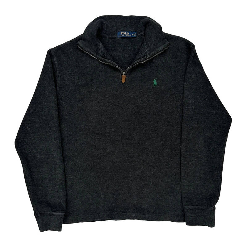 Polo By Ralph Lauren 1/4 Zip - Medium Grey Cotton Blend