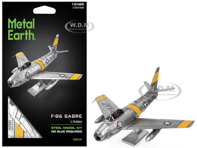 Model Kit North American F-86 Sabre Fighter Aircraft Jolley Roger United States Air Force (Moderate Difficulty) Steel Model b...