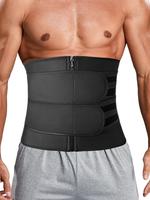 Men's Zipper Velcro Adjustable Waist Trainer, Casual Tummy Control Waist Cincher, Men's Shapewear for Daily Use, Workout Tops...