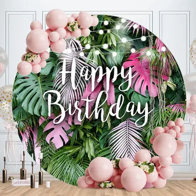 Aperturee White Round Cover Polyester Pure Birthday Party Backdrop | Custom Backdrop Birthday | Round Backdrop Covers | Round...