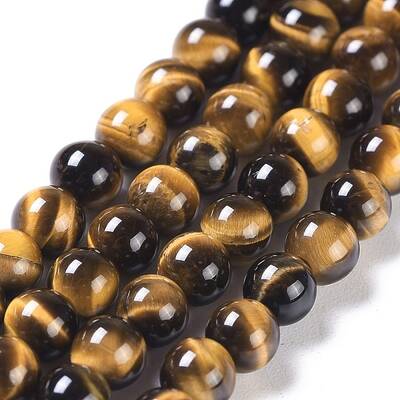 Natural Tiger Eye Round Bead Strands