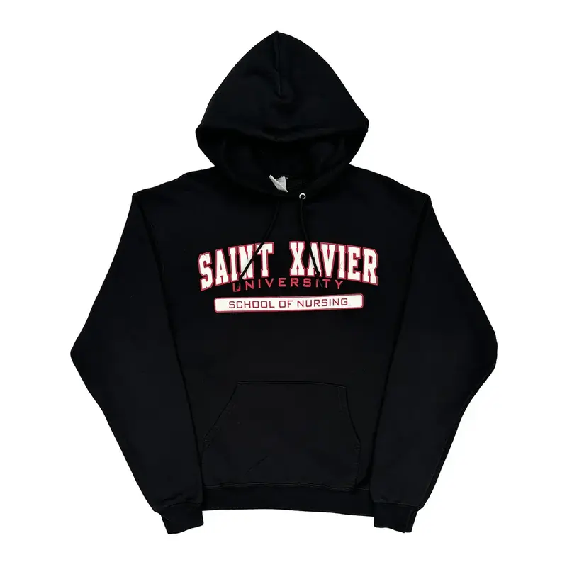 Saint Xavier University Champion College Hoodie - Medium Black Cotton Blend | Size: medium